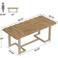 thumbnail image 3 of Tribesigns 63-Inch Rectangular Dining Table for 4-6 People, Wood Dinner Table with Solid Wood Legs and Thick Table Top for Dining Room (Only Table, Oak), 3 of 5
