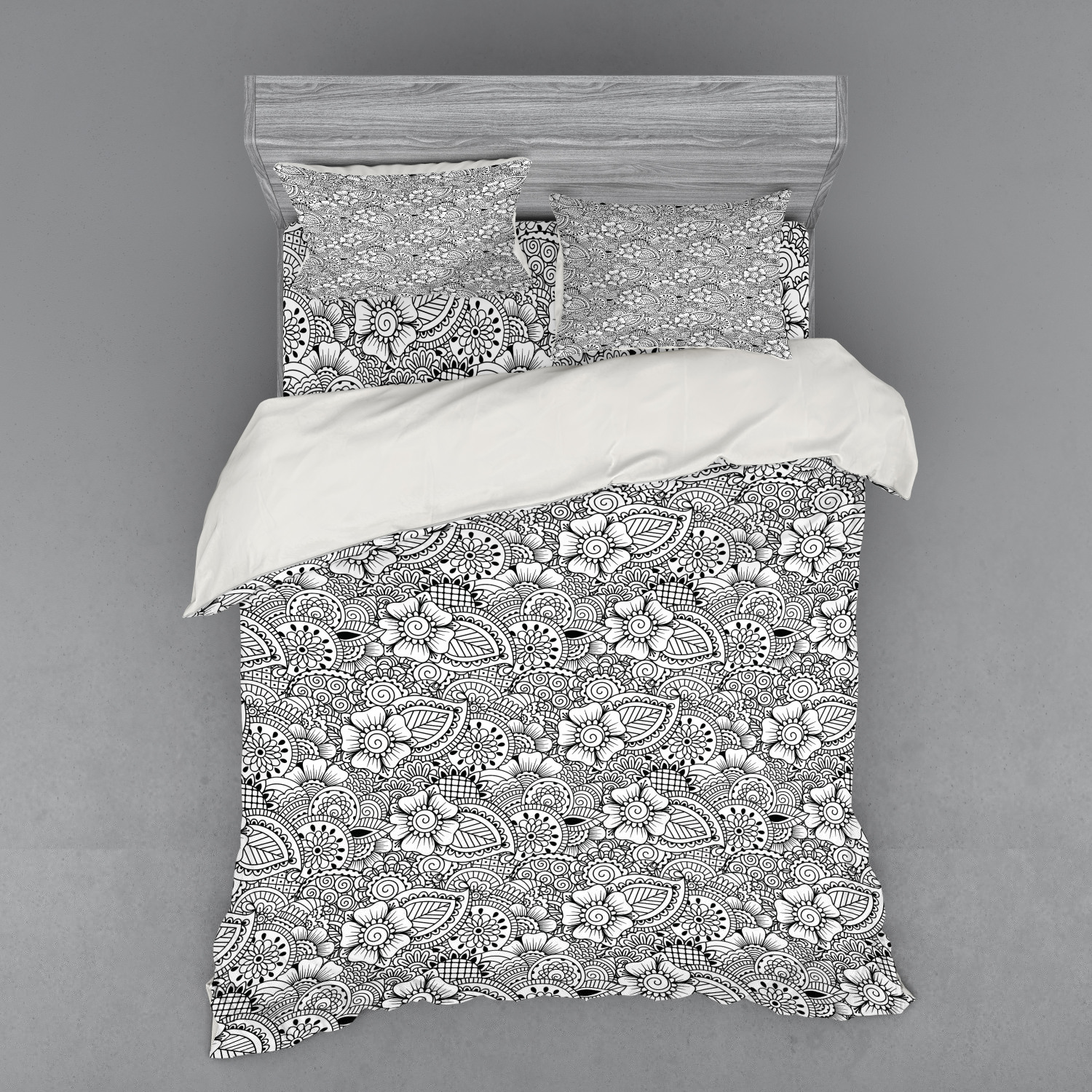 thumbnail image 2 of Ambesonne Ethnic Bedding Set 3 Pcs, Motifs Culture Art, Twin XL, White and Black, 2 of 3