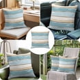 thumbnail image 6 of Blue Beige Wood Grain Throw Pillow Cover Vintage Board Cotton Linen Cushion Cover Throw Pillow Case with Invisible Zipper for Couch Sofa Bed Chair Car 20x20 Inch, 6 of 9
