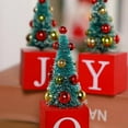 thumbnail image 5 of EIMELI 3Pcs Artificial Mini Christmas Trees Christmas Tabletop Tree Mini Pine Tree Sisal Trees with Snow Wood Base Ornaments for Christmas Table Top Decor Winter Crafts A, 5 of 5