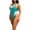 Sky Blue, variant on Erwazi Women's Solid Built-in Padded One Piece Swimsuit Deep V Neck Tie Strap Open Back Swim Suits
