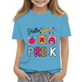 thumbnail image 3 of YunPes First Day of School T Shirt for Girls Hello Pre-K Graphic Short Sleeve Tees Toddler & Big Kids Summer Casual Daily Wear 2-13 Years, 3 of 7