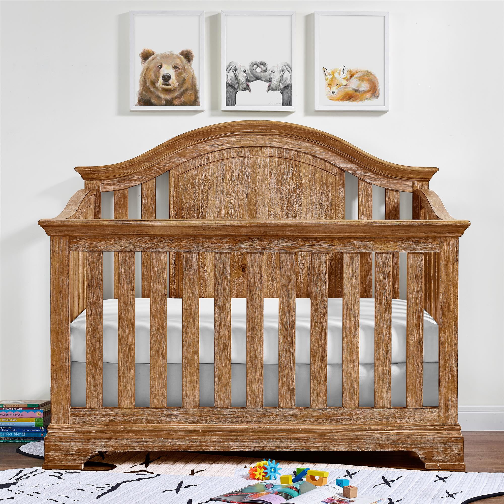 rustic oak crib