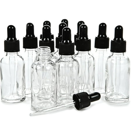 - Vivalpex, 12, Clear, 2 oz Glass Bottles with Glass Eye Droppers