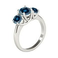 thumbnail image 2 of Mauli Jewels Engagement Rings for Women 1/2 Carat 3 Stone Blue Diamond Engagement Ring 4 Prong-Setting 14K White Gold, 2 of 7