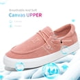thumbnail image 3 of Obtaom Light Weight Canvas Loafers Women Boat shoes Slip on Loafers Comfortable Lace up Canvas Fishion Sneakers(Durty Pink,US6), 3 of 7