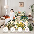 thumbnail image 4 of Manfei Boho Flowers Full Size Comforter Sets 3-Piece,Botanical Plants Bedding Comforter Set,1 Comforter and 2 Pillowcases,Reversible, 4 of 6