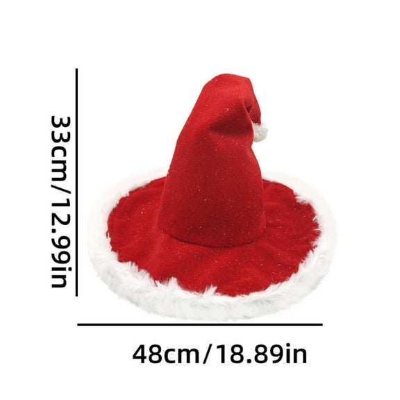 Christmas Witch Hat Novelty Santa Hat, Funny Holiday Party Decoration for Adults and Teens, Unique Costume Accessory for Winter Celebration, Festive Dress Up and Gift Exchange,Red