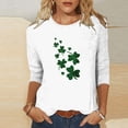 thumbnail image 1 of TaTaai Ladies St. Patrick's Day Theme Print 3/4 Sleeve Casual Tops Round Neck Loose Comfy Fashion Blouses Stretchy Breathable Daily Holiday Outfits Gift, 1 of 4