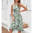 thumbnail image 2 of Vestido de verano, vestido largo para mujer, vestido redondo con cuello redondo, vestido con volantes, respuesta rápida, 2 of 7