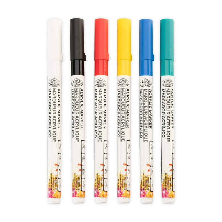 Royal & Langnickel 6 Piece Acrylic 1.2mm Primary Marker Set