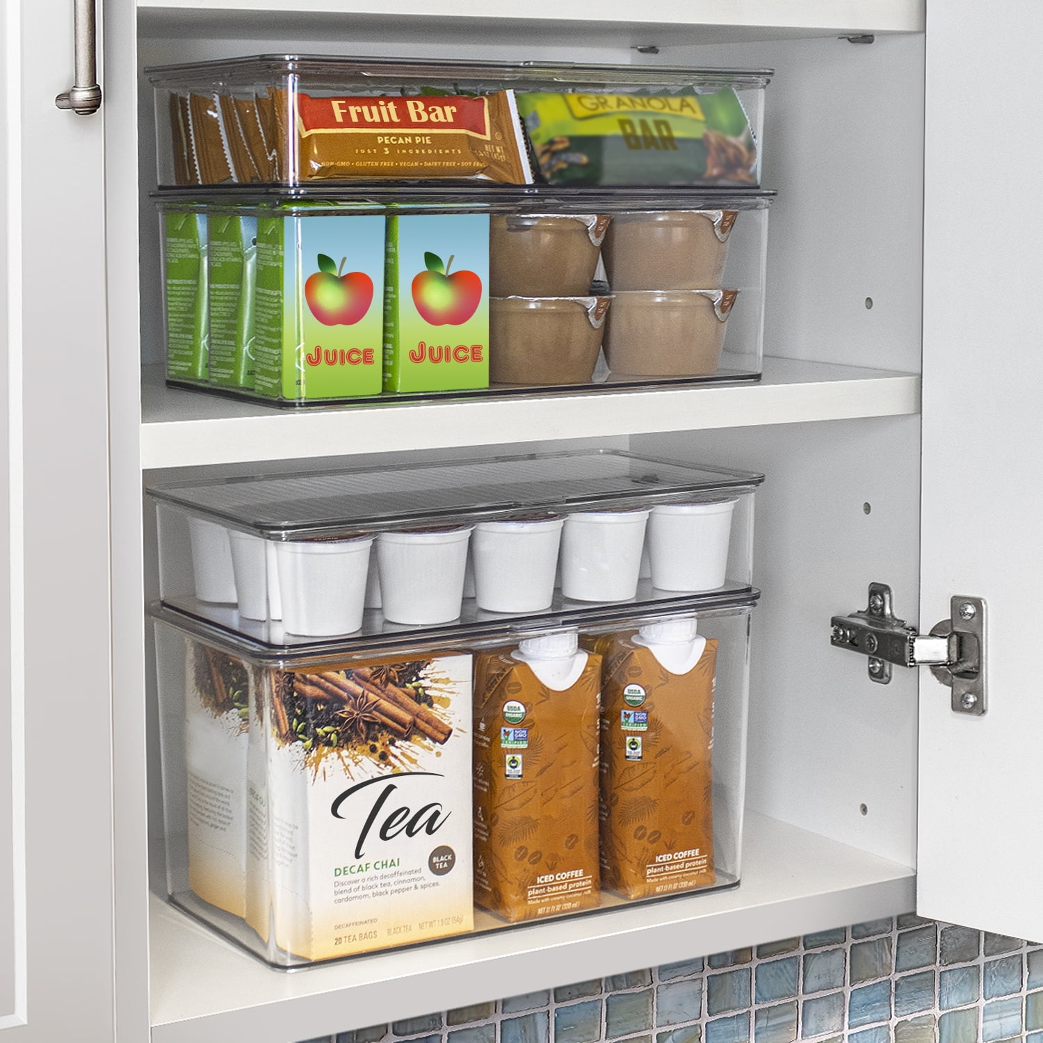 Sorbus Organizer Bins, with lids, Kitchen Pantry Organization Storage bins, for fridge, freezer, Food Storage, containers for organizing, Cabinet Organizers