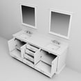thumbnail image 5 of 80 in. W White Double Vanity, Cultured Marble Top / Long - lasting, Stain - resistant with Faucet & Mirrors, 5 of 6