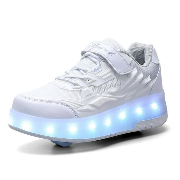 Kids Roller Skates Light up Shoes with Wheels Shoes LED USB Charging Roller Sneakers for Girls Boys Birthday Christmas Gift