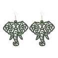 thumbnail image 4 of RSAMD Wood Hollow Elephant Statement Earrings for Women Wooden Boutique Jewelry-Red, 4 of 7