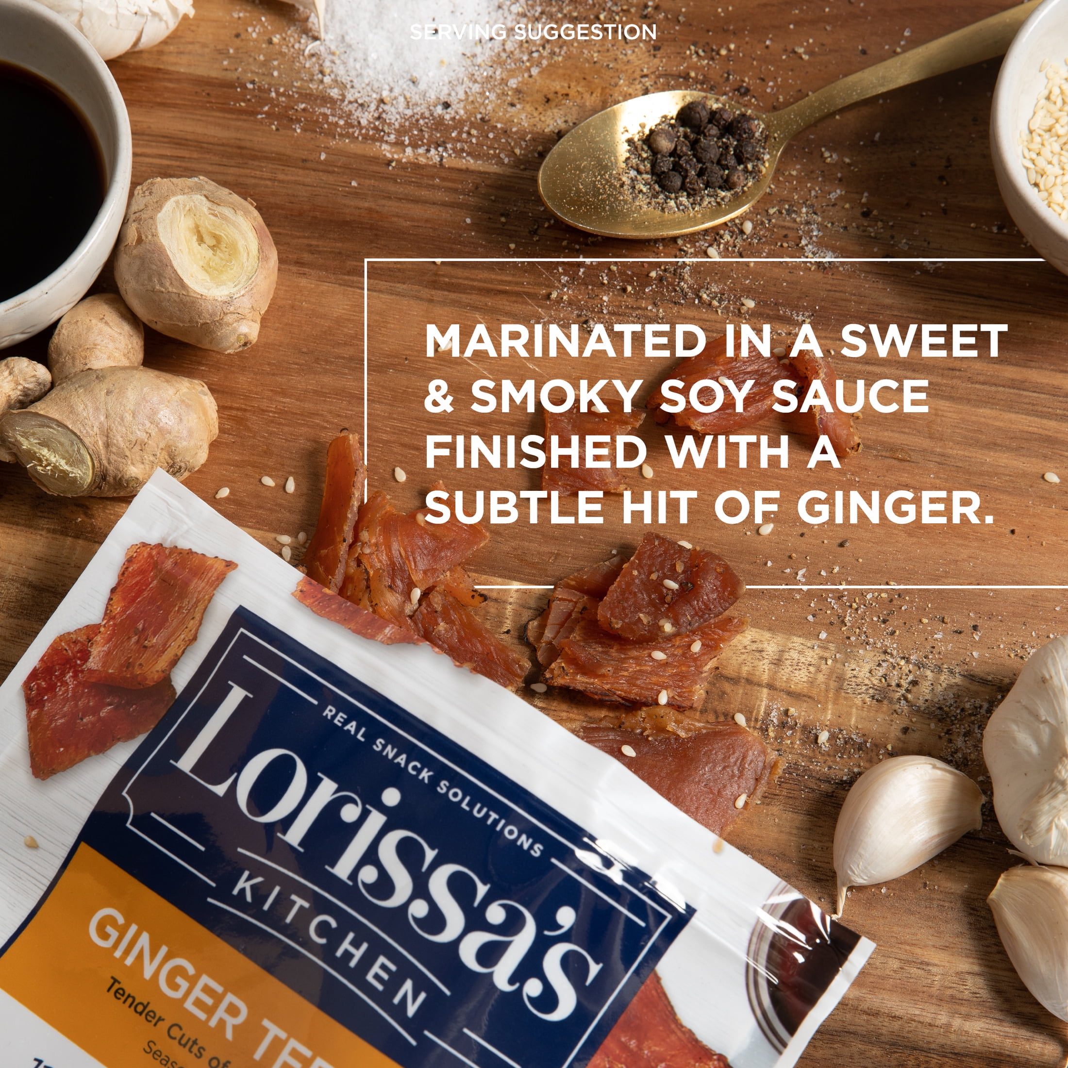 2.25oz Lorissa's Kitchen Chicken Breast Cuts Ginger Teriyaki 1/1 Count