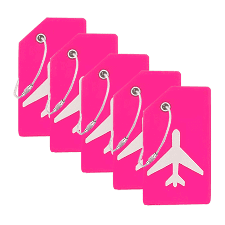 RAGUPEL 2Pcs Luggage Tag Name Label with Personalization Luggage Tags for Suitcases Rapid Luggage Identification System Bag Tags for Luggage Rose Red