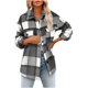 thumbnail image 2 of Puntoco mujeres otoño e invierno dibujo de cuadros manga larga cuello vuelto traje cárdigan abrigo de lana tops Puntoco Puntoco-5407, 2 of 6