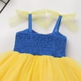 thumbnail image 6 of FYMNSI Little Girls Polka Dots Tulle Spliced Dresses Birthday Party Princess Tutu Dress Bowknot Headband Christmas Outfit 5-6T Yellow, 6 of 9