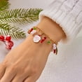 thumbnail image 5 of Faty-T Retro Christmas Bracelet with Santa Claus & Snowflake Charm - Candy Cane Beads, Year-Round Wearable Holiday Gift for Daily Use or Xmas Party, 5 of 11