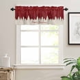 thumbnail image 7 of Merry Christmas Kitchen Curtains and Valances Set, Xmas Tree Forest Snowflake Red Rod Pocket Window Valance 18 Inch Window Curtain Panels for Living Room Bedroom Laundry, 27.5x24in, 3 Pieces, 7 of 7