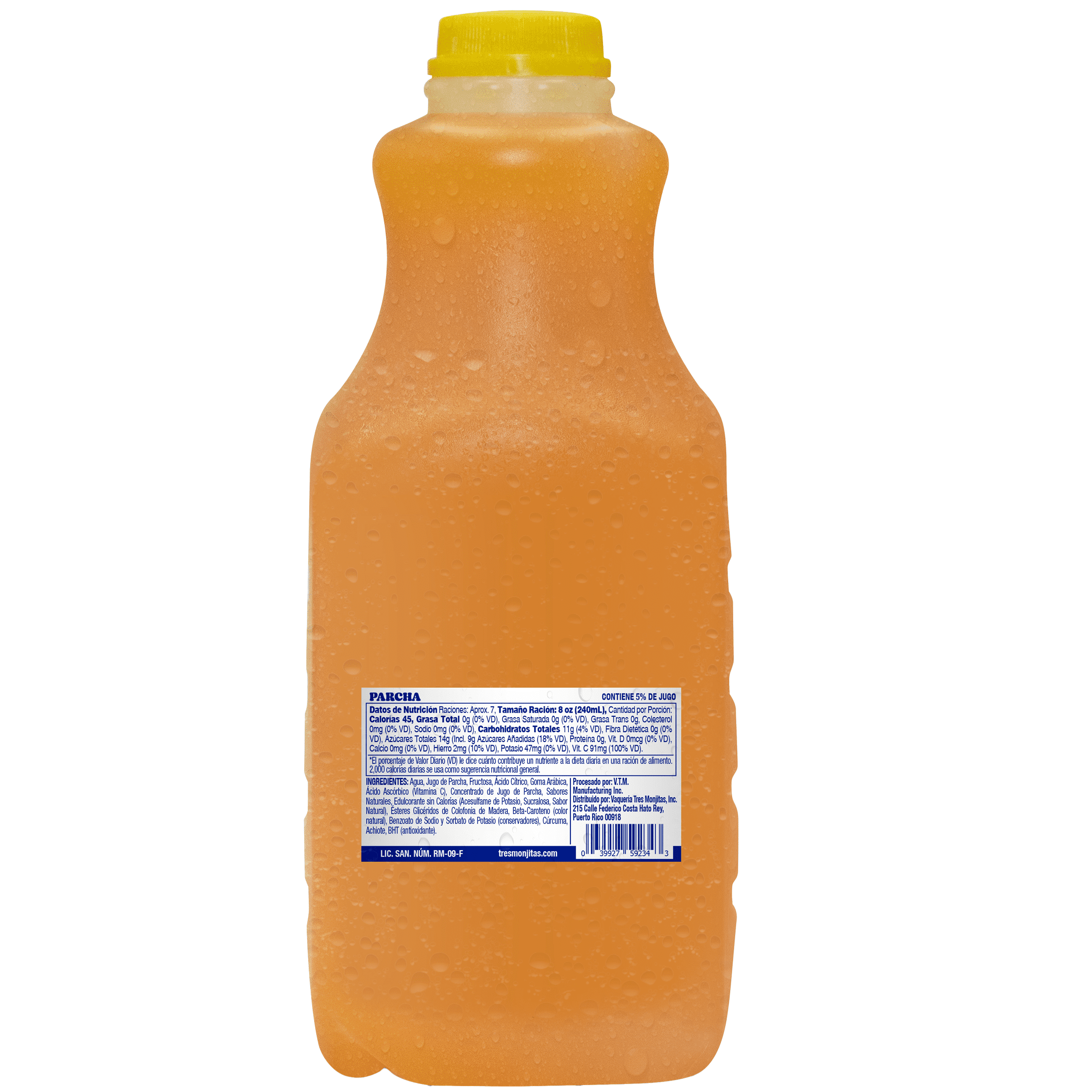 Tres Monjitas Smooth Pulp Free Passion Fruit Juice 59oz fl, Plastic Bottle Refrigerated