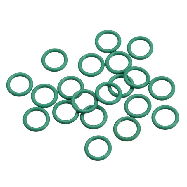 Anillos O de caucho de fluoruro, 10mm OD, 7mm de diámetro interior, 1.5mm de grosor, junta de sellado verde 20Pcs