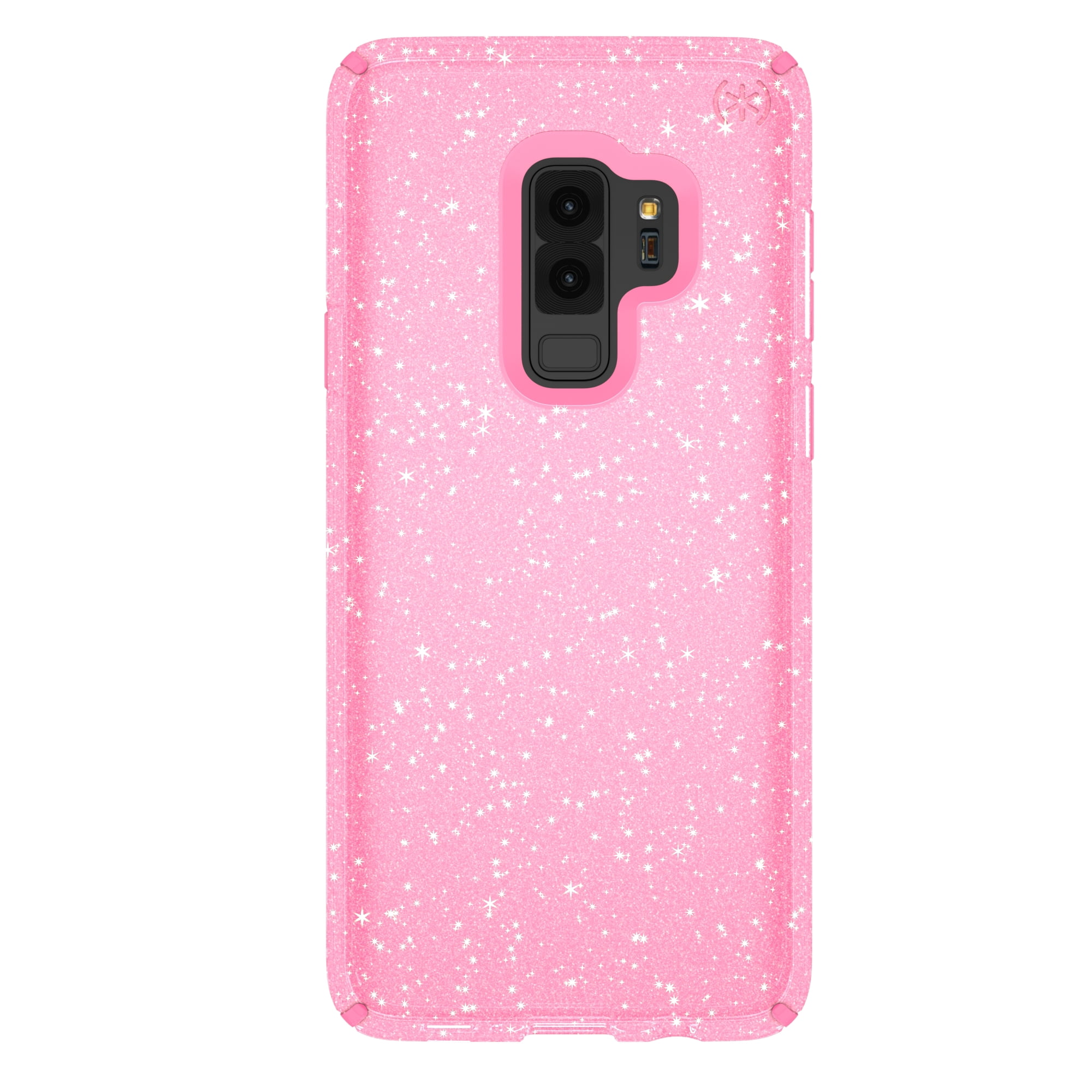 Speck Presidio Clear + Glitter for Samsung Galaxy S9+, Gold Glitter/Bella Pink
