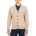 thumbnail image 2 of SAOL Aran Shawl Collar Cardigan 100% Premium Merino Wool Sweater Button Up Jacket for Men Made in Ireland, 2 of 4