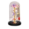 thumbnail image 2 of Glass Dome Gold Foil Rose Ornament with LED Fairy Lights, Shatterproof Everlasting Flower Decor for Home, Romantic Valentine's Day Birthday Anniversary Gifts for Women, Elegant Table Centerpiece, 2 of 6