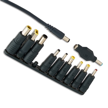 ONN 90W LAPTOP CHARGER WITH 10 INTERCHANGEABLE TIPS, 10FT POWER CORD, FOR HP, DELL, LENOVO, GREY