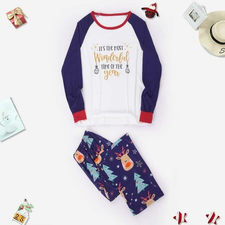 

EQWLJWE Christmas Fashion Women Mommy Printed Top+Pants Family Matching Pajamas Set Christmas Pajamas for Family Holiday Clearance