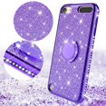 thumbnail image 2 of Compatible for Apple iPod Touch 6 Case, iPod Touch 5 Case, SOGA Cute Girl/Women Rhinestone Bumper Sparkling Glitter Bling Diamond Phone Cover with Magnetic Ring Stand - Purple, 2 of 6