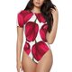thumbnail image 1 of Balery Tulips Flowers Body de cuello redondo de manga corta para mujer Tops de manga corta Tops básicos-X-Large, 1 of 7