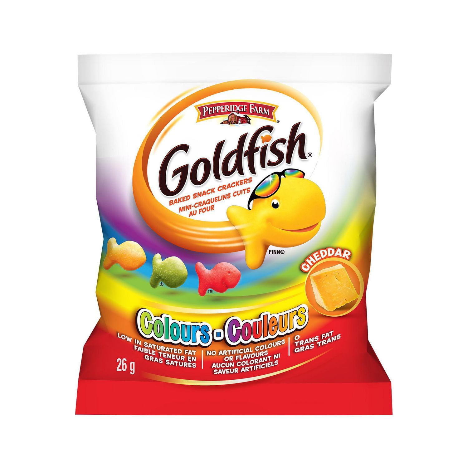 Goldfish Colours Crackers Snack Packs, (6 x 26g bags), Cheddar Crackers 6 * 26g