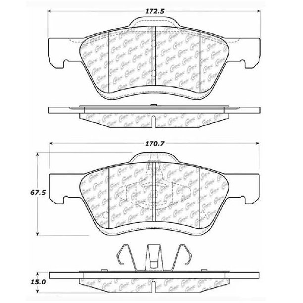 Go-Parts OE Replacement for 2005-2010 Mazda Tribute Front Disc Brake Pad Set for Mazda Tribute (Base / GS / GX / S / i)