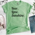 thumbnail image 2 of Beer Lime Sunshine T-shirt, Unisex Women's Men's Shirt, Beer Shirt, Vacation T-Shirt, Heather Apple Green, Medium, 2 of 6