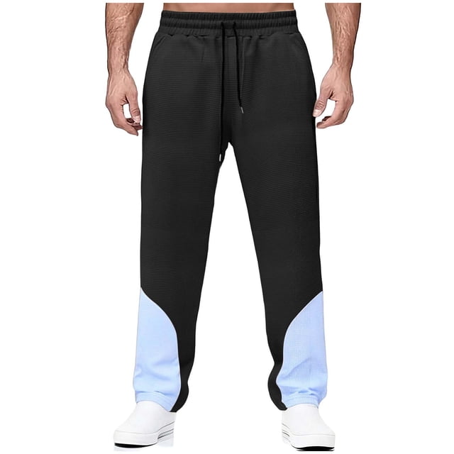Ceisia Men Casual Sport Solid Color Pants Elastic Waist Drawstring Pocket Gift Trousers