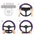 thumbnail image 4 of COEQINE Purple Leopard Print Car Steering Wheel Cover Universal 15 Inch Anti-Slip Boho Floral Auto Steering Wheel Protector Car Accessories for Women Men, 4 of 7
