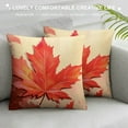 thumbnail image 3 of COMIO Maple Leaf Throw Pillow Cover Autumn Leaves Pillowcase  Orange Fall Cushion Covers Farmhouse Square Outdoor Pillow Covers for Home Sofa Bedroom, 3 of 5