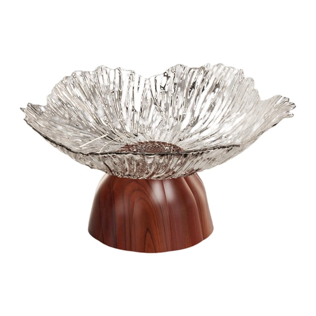 Frutero con pedestal, bandeja para almacenar comida y refrigerios, elegante con base, multiusos para dulces. Blanco