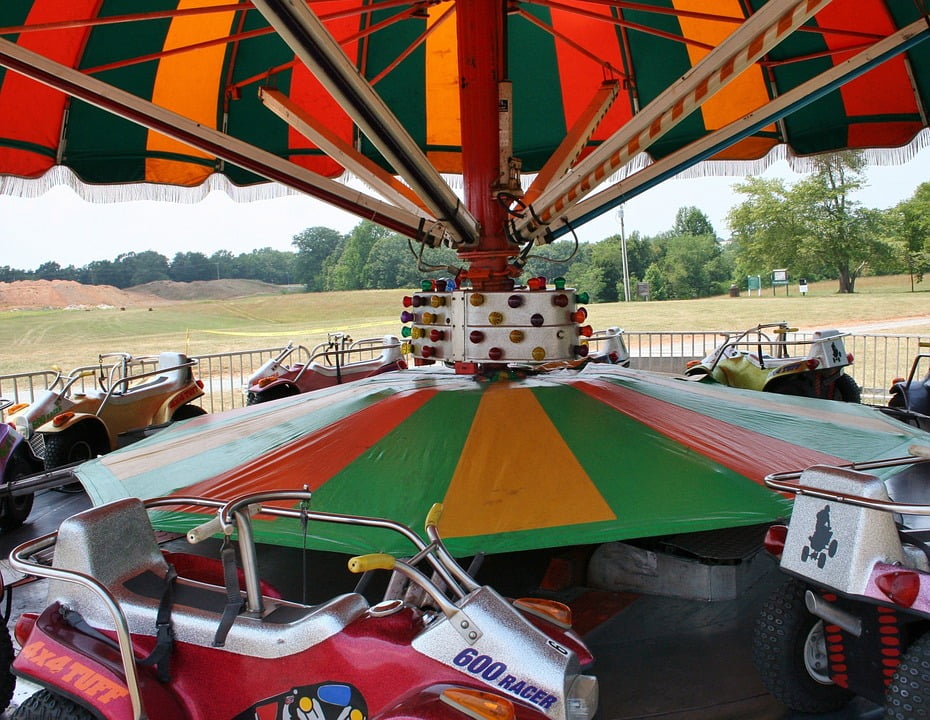 Carnival Ride Carousel Cars Faire Children20 Inch By 30