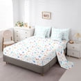 thumbnail image 5 of jejeloiu Ribbon Bowknot Bow 7pcs Bedding Comforter Set,White Blue Queen Bedding Sets For Bowtie Girls Reversible, 5 of 7