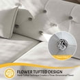 thumbnail image 6 of FFH Sofa Bed Queen Pull Out, 74.4" Convertible Sleeper Sofa with Flower Tufted Design, Velvet Couch for Living Room, Gray, 6 of 15