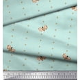 thumbnail image 2 of Soimoi Green Cotton Jersey Fabric Dot & Honey Bee Insect Print Fabric by Yard 58 Inch Wide, 2 of 3
