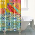 thumbnail image 5 of Extra Long Boho Shower Curtain 72x84 Inches - Vintage Floral & Tropical Leaves Pattern, Waterproof Bohemian Bathroom Decor with 12 Hooks, Tribal Rustic Style, 5 of 5