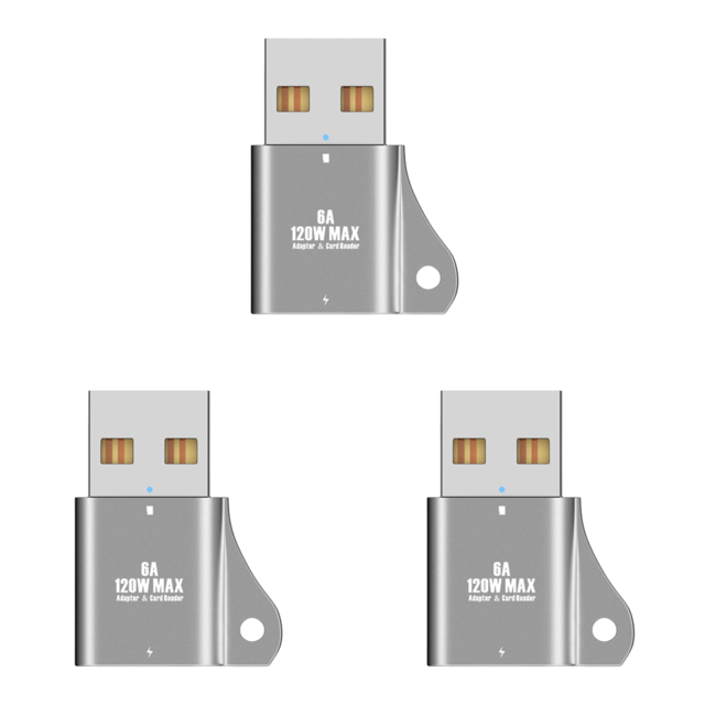 Adaptador USB A Tipo C Lector Tarjetas TF Transferencia Datos para (Plata)