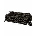 thumbnail image 2 of Black Gold Striped Sofa Covers for 3 Cushion,Washable Couch Cover for Sectional Sofa Slipcovers with Tassel,Boho Minimalist Geometric Bohemia Loveseat Covers Futon Cover Throw Blanket 71''x118'', 2 of 8