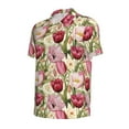 thumbnail image 3 of Daiia Tulips Flowers Pattern Men’s Polo Shirts,Solid Deck Shirt,Classic Fit, Breathable Cotton Polo for Casual and Sport Wear-4X-Large, 3 of 9