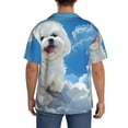 thumbnail image 3 of Kdxio Men's Hawaiian Shirt for Men Short Sleeve Shirt Cute Cloud Bichon Frise Summer Casual Holiday Beach Button Down T-Shirts, 3 of 5